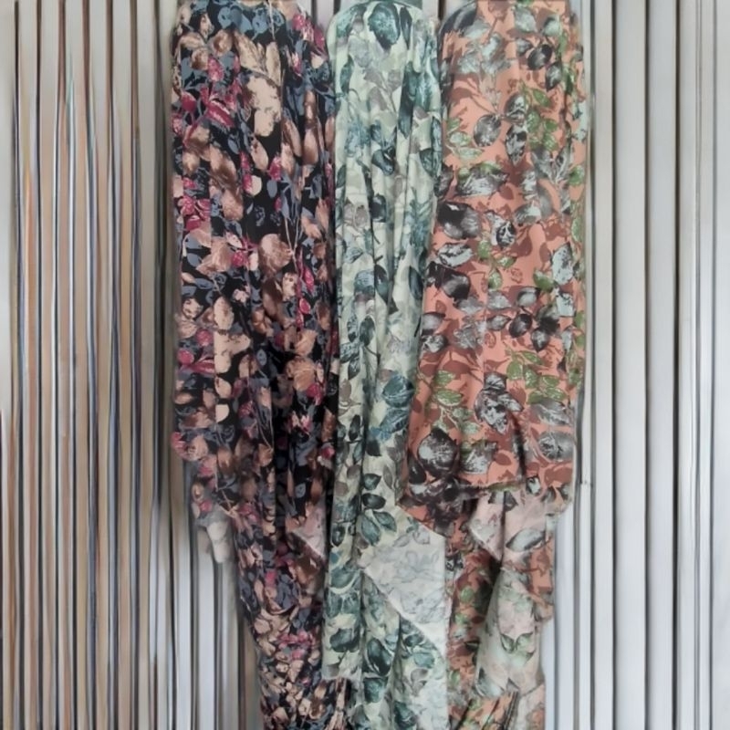 bahan kain rayon motif bunga,kain rayon viscose premium