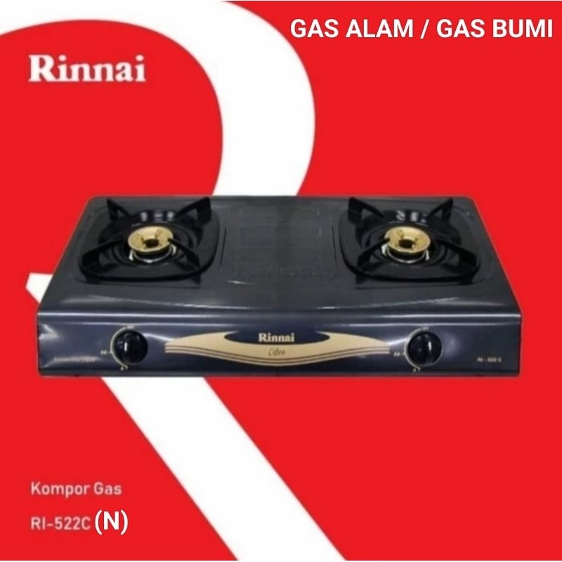 RINNAI KOMPOR GAS ALAM / GAS BUMI 2TUNGKU RI-522CN