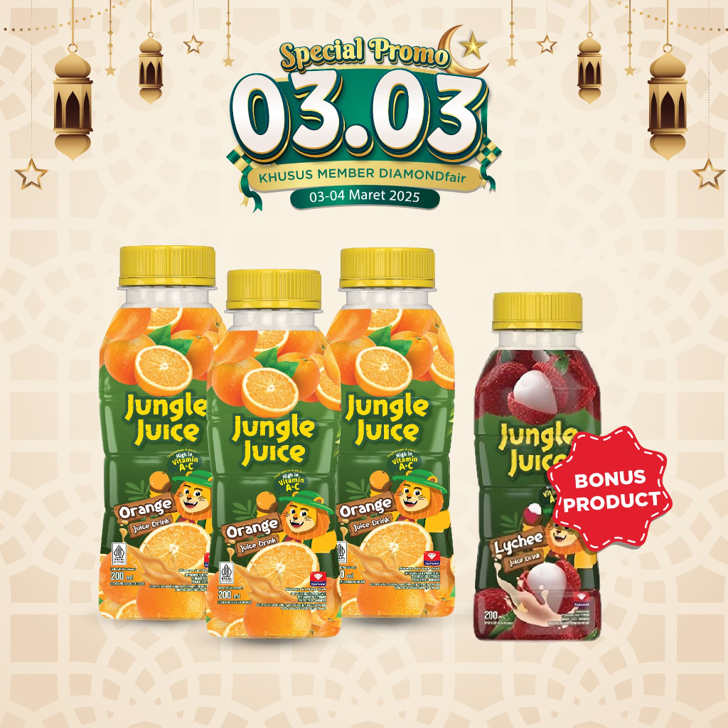 

BUY 3 PCS JUNGLE JUICE ORANGE GET 1 PC JUNGLE JUICE LYCHEE 200 ML