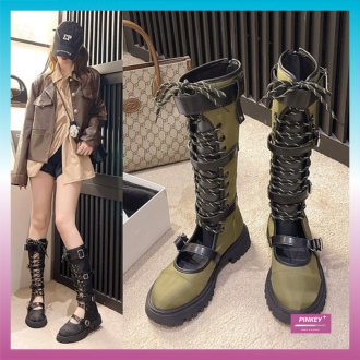 PINKEY P332 Sepatu Long Boots Panjang Wanita Boots Populer