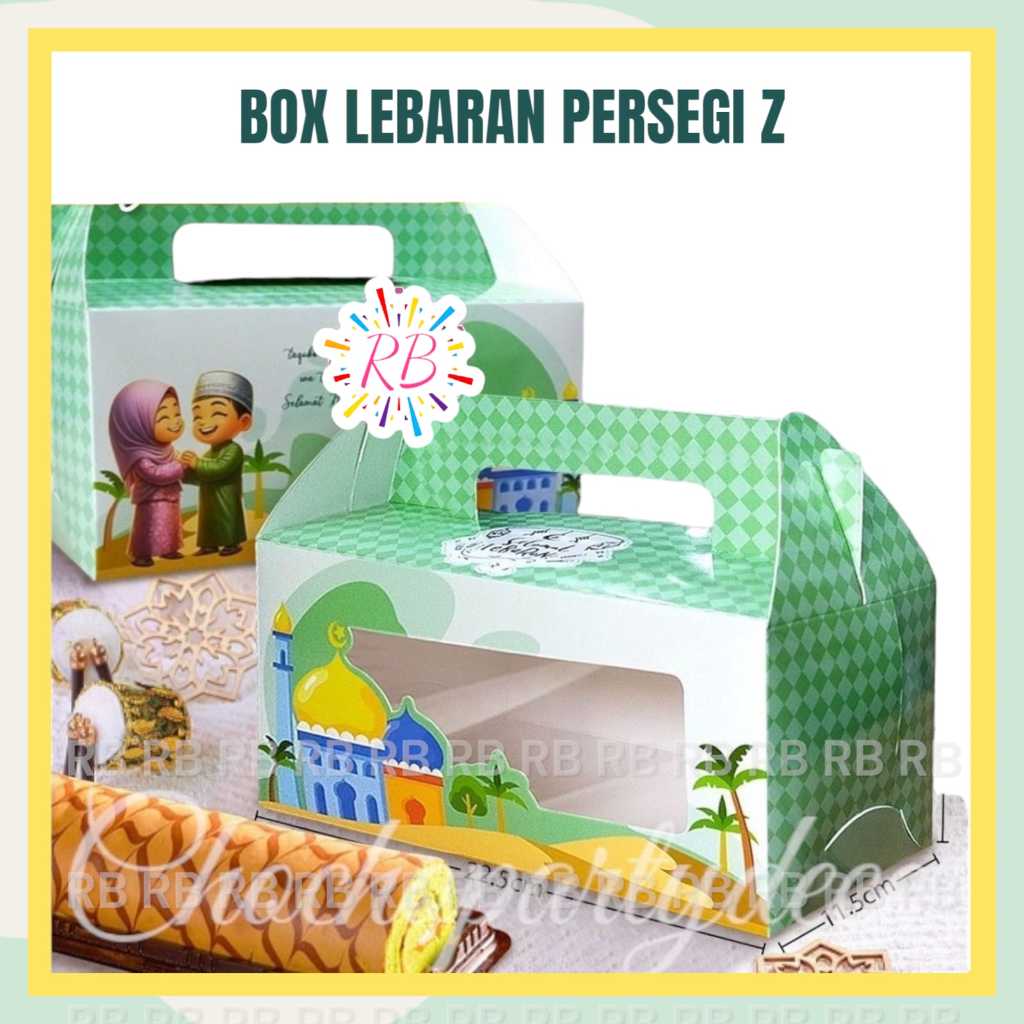 

BOX IDUL FITRI PERSEGI TENG TENG / Kotak Kue Lebaran / Parcel Idul Fitri / Hampers Lebaran ukuran 22x11x10 cm