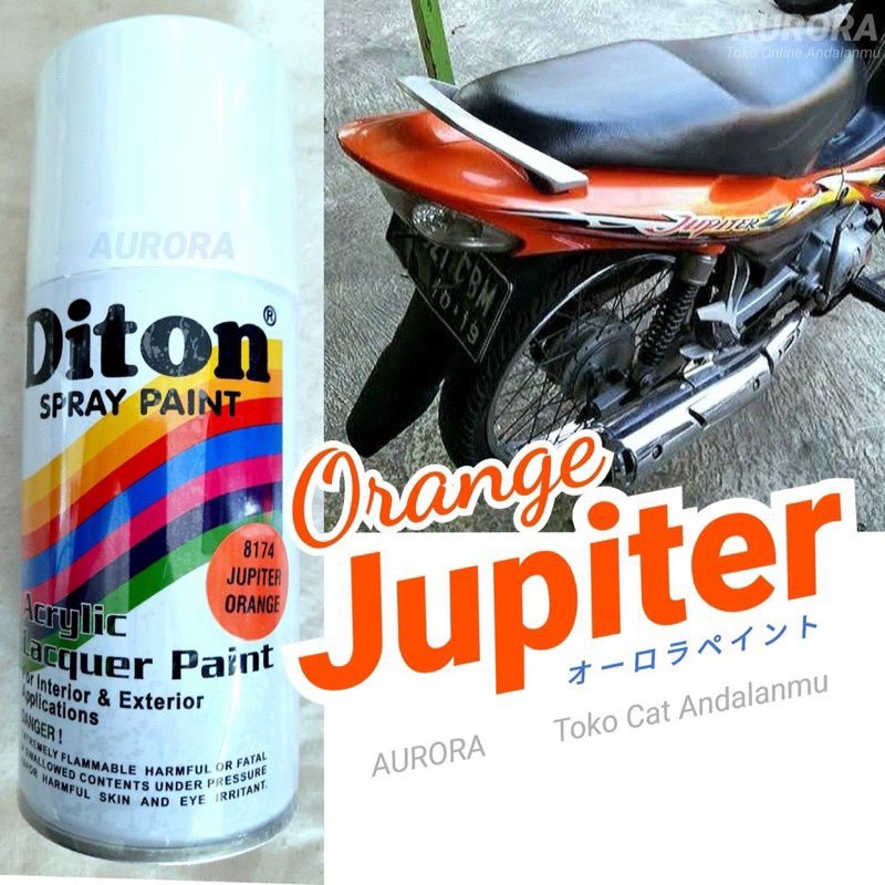 Pilok Diton Jupiter Orange 8174 Oren Oranye Metalik Yamaha 300ml | Cat Semprot Sepeda Motor Mobil
