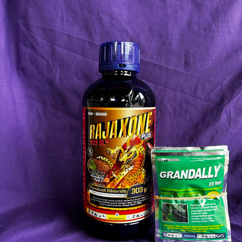 HERBISIDA RAJAXONE PLUS 303 SL 1 Liter (Bonus bubuk Grandally 25 WP) - PARAKUAT DIKLORIDA Racun kont