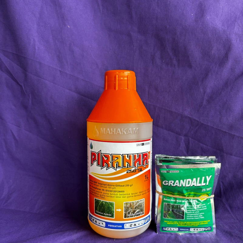 HERBISIDA PIRANHA 250SL 1 Liter(Bonus bubuk GRANDALLY 25 WP) - Racun sistemik pembasmi gulma rumput 