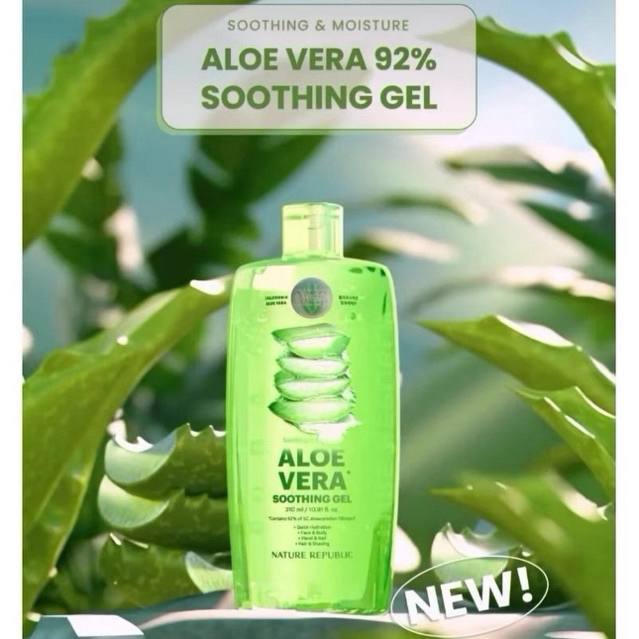 NATURE REPUBLIC Aloe Vera 92% Soothing Gel 300ML | Tube | Shooting and Moisture Cleanser | NATURE RE