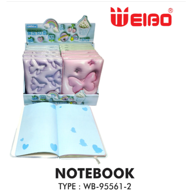 

WEIBO NOTEBOOK WB-95561-1 / 95561-2 /96 LEMBAR / UK.130X186mm