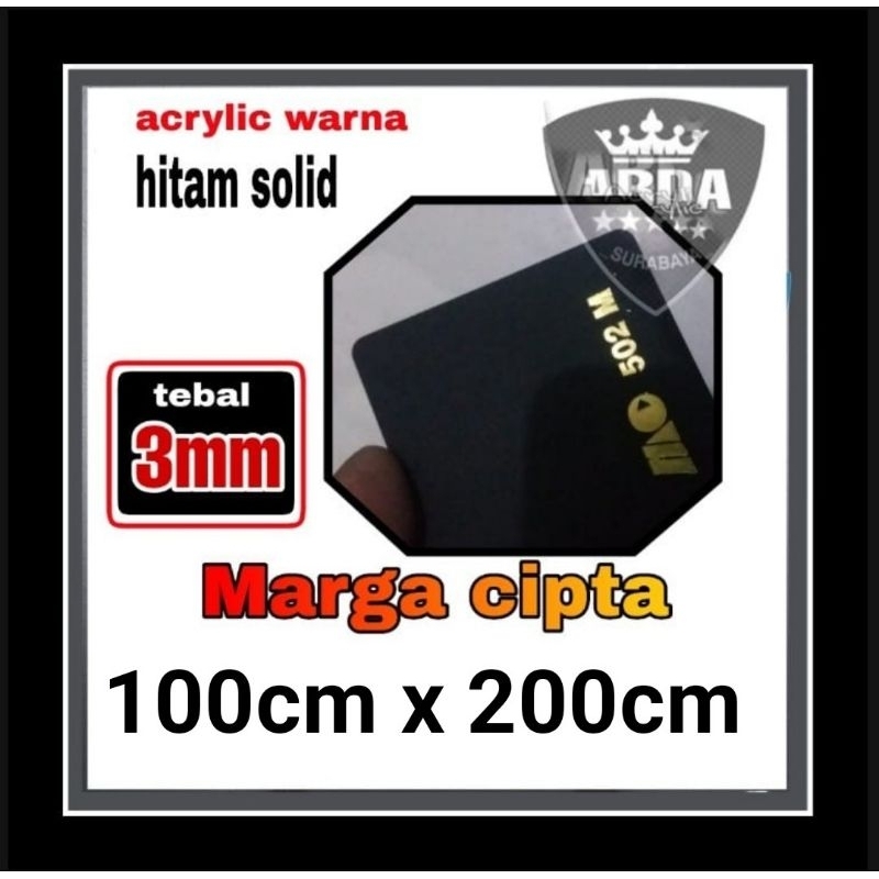 

akrilik 3mm hitam solid 100 x 200 akrilik lembaran marga cipta hitam glossy acrylic black ready stok
