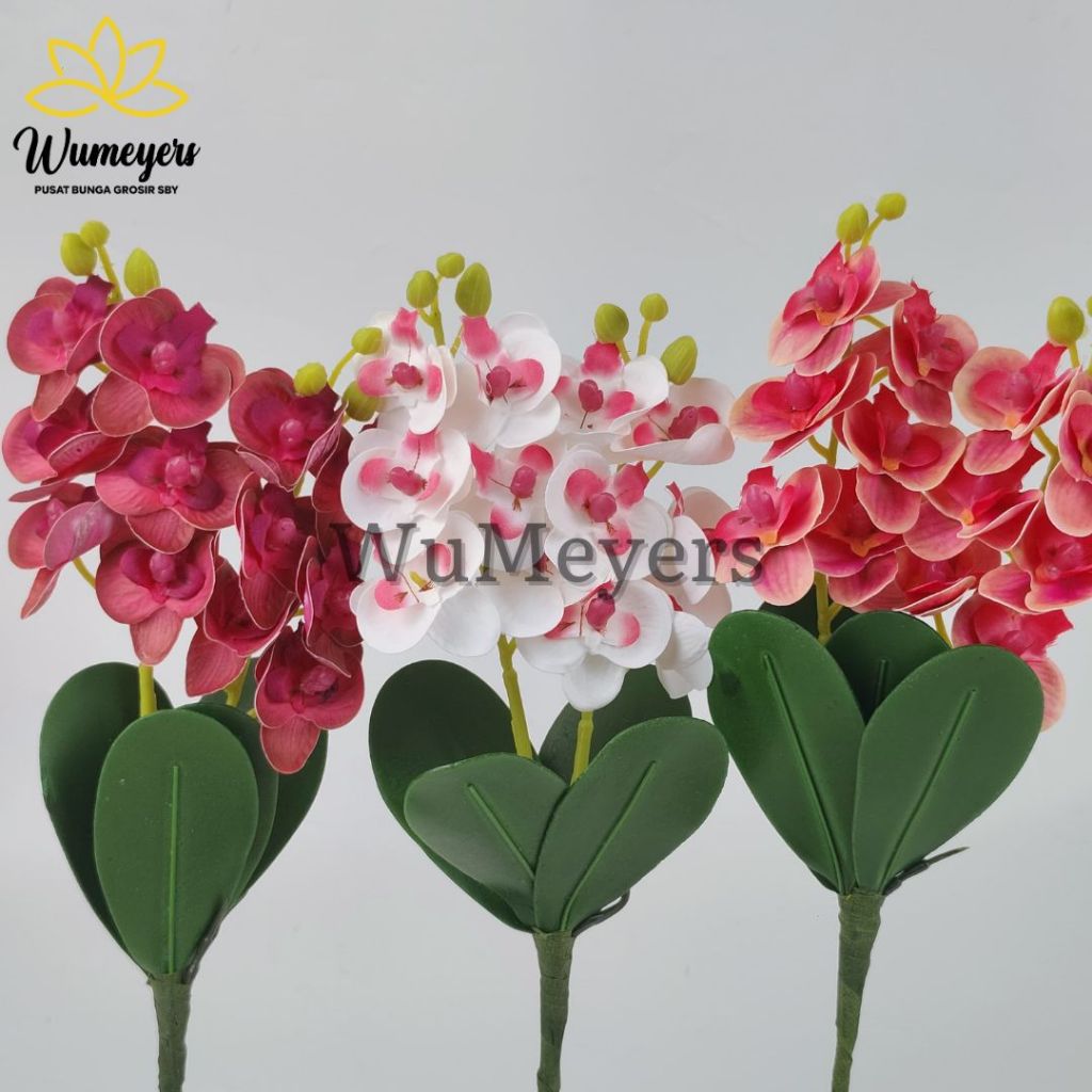 WM BUNGA ANGGREK LATEX MINI K2 V2 PREMIUM - BUNGA PLASTIK UNTUK HIASAN RUMAH BUCKET BOX HANTARAN - M
