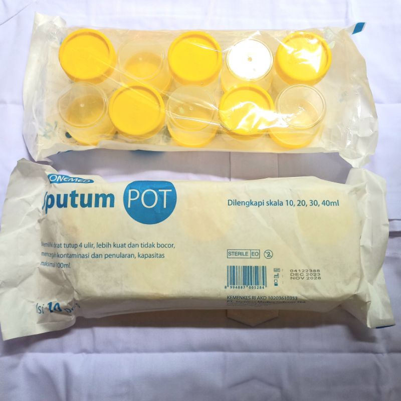 Sputum Pot Dahak Sterile Onemed Pak isi 10Pcs Pot Dahak Steril