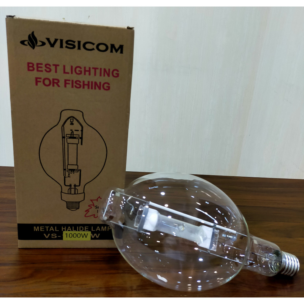 lampu metal halide bt56 1000w clear glass e40 5000k visicom