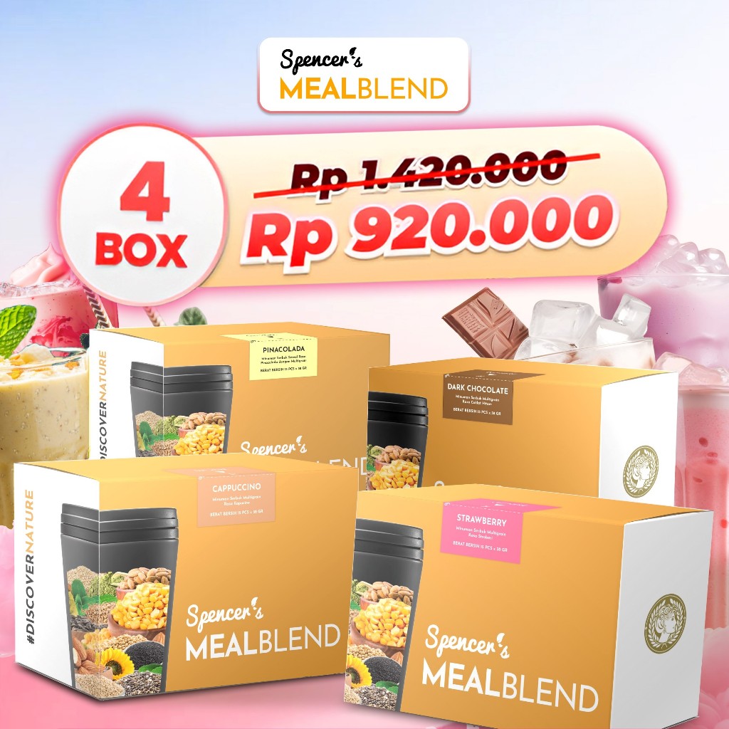 

4 Box Spencer's MealBlend - Complete Nutrition Meal Replacement Solusi Langsing Alami Banyak Rasa