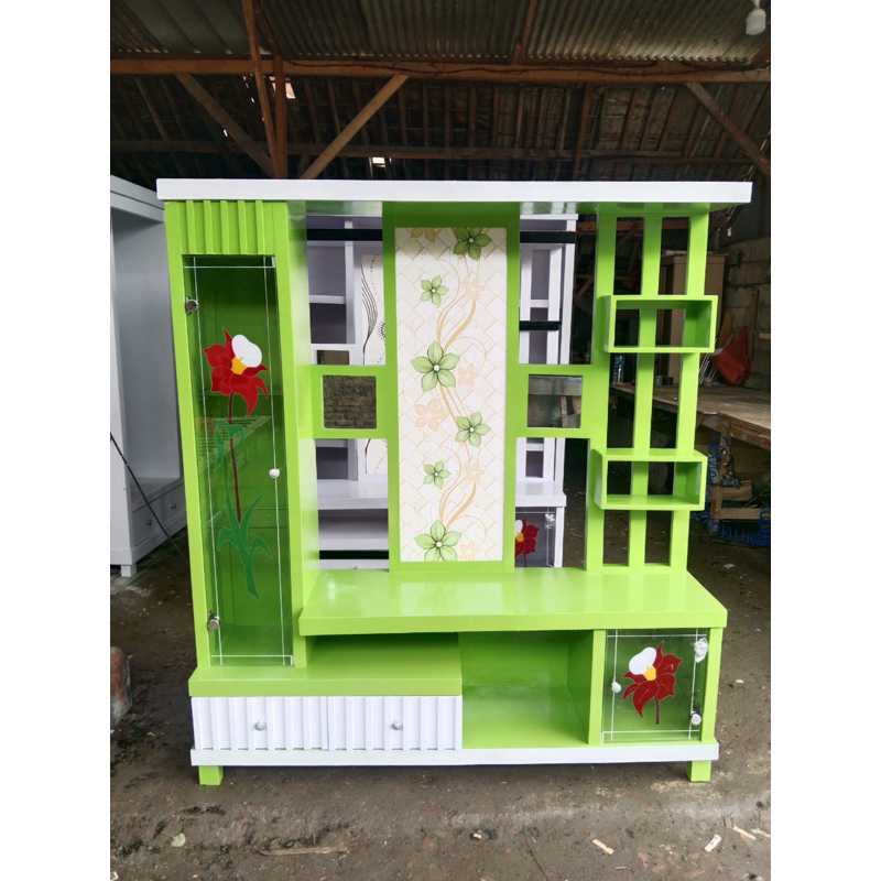 (KHUSUS KARAWANG) Pajangan TV / pajangan kaca / bufet tv / meja tv / rak TV