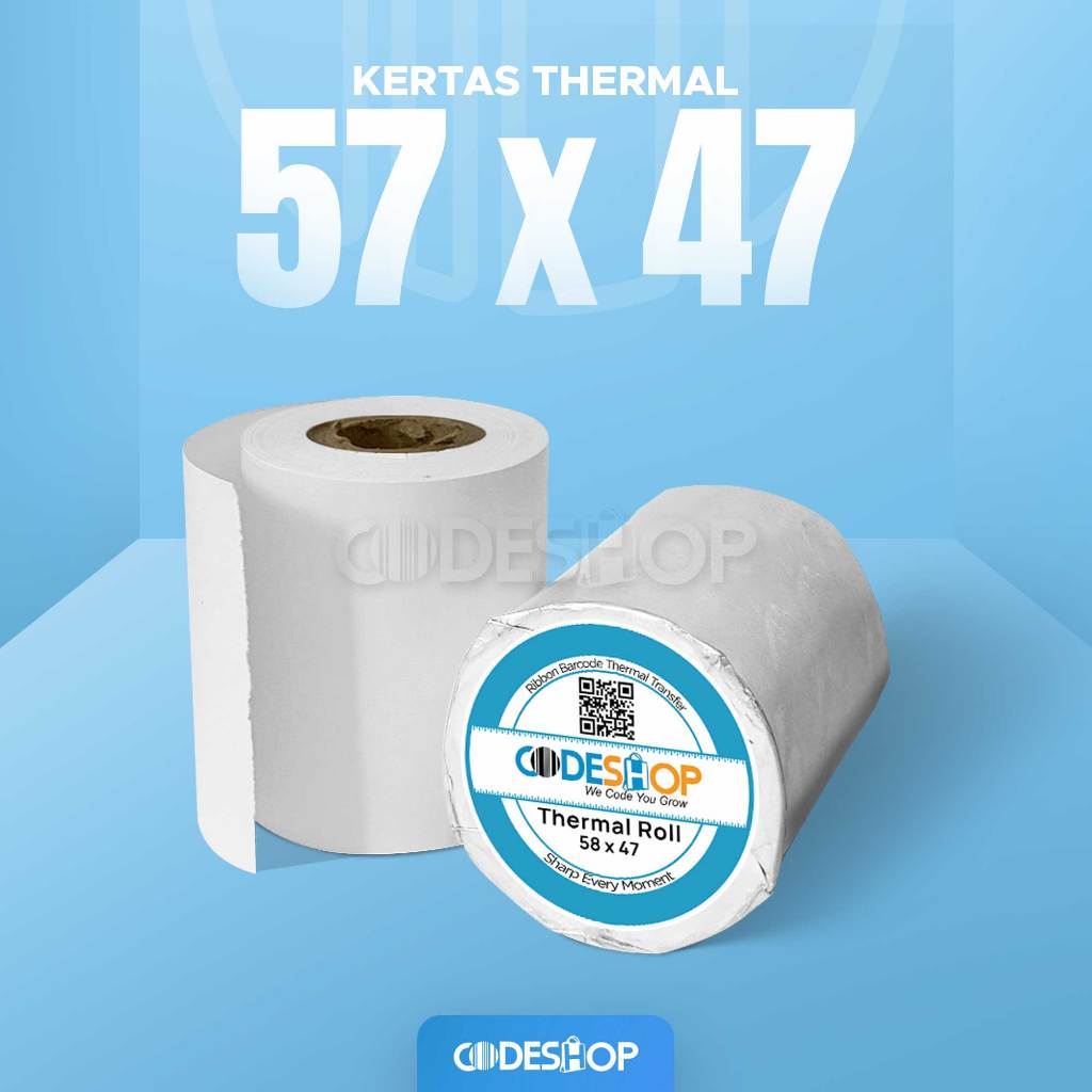 

Kertas Roll Thermal 57x47 mm Codeshop Struk Paper Termal Printer Mesin Kasir 58mm