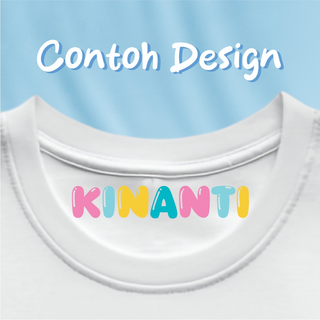 

mh Stiker Nama Kain Custom Sticker Label Baju DTF