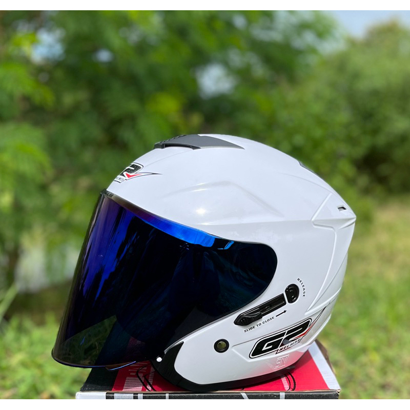 HELM G2 OPTIMAX SOLID DOUBLE VISOR PUTIH KACA IRIDIUM
