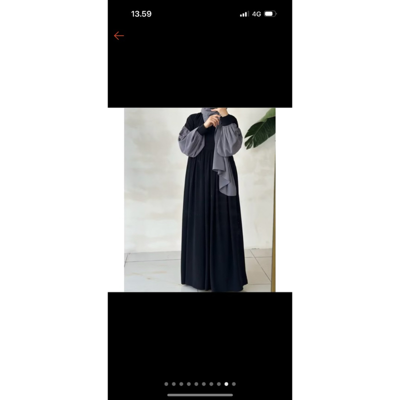 MEYLI DRESS Gamis remaja dewasa lengan balon lucu katun toyobo