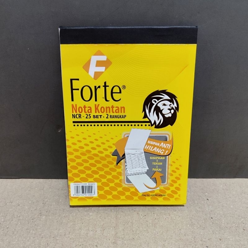

1 Pak Buku Nota Kontan 1 & 2 Ply isi 10 Pcs FORTE