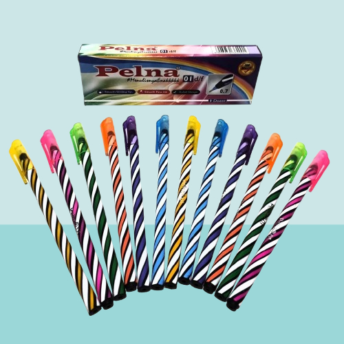 

PAKET 12 PCS Pulpen PELNA / STARK Warna Warni 0.7mm BLACK