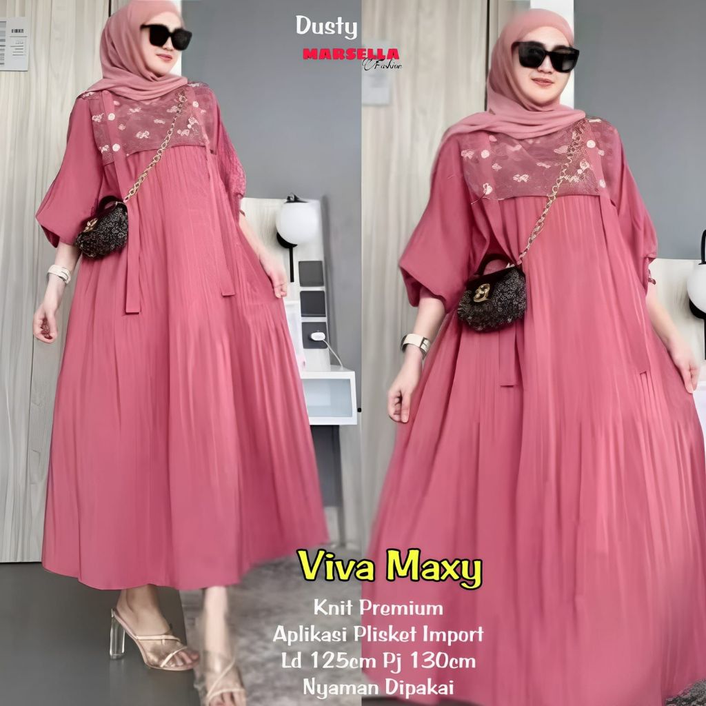 DRESS MAXY JUMBO SIZE XXXL MOTIF TERBARU PAKAIAN WANITA DRESS LENGAN BALON