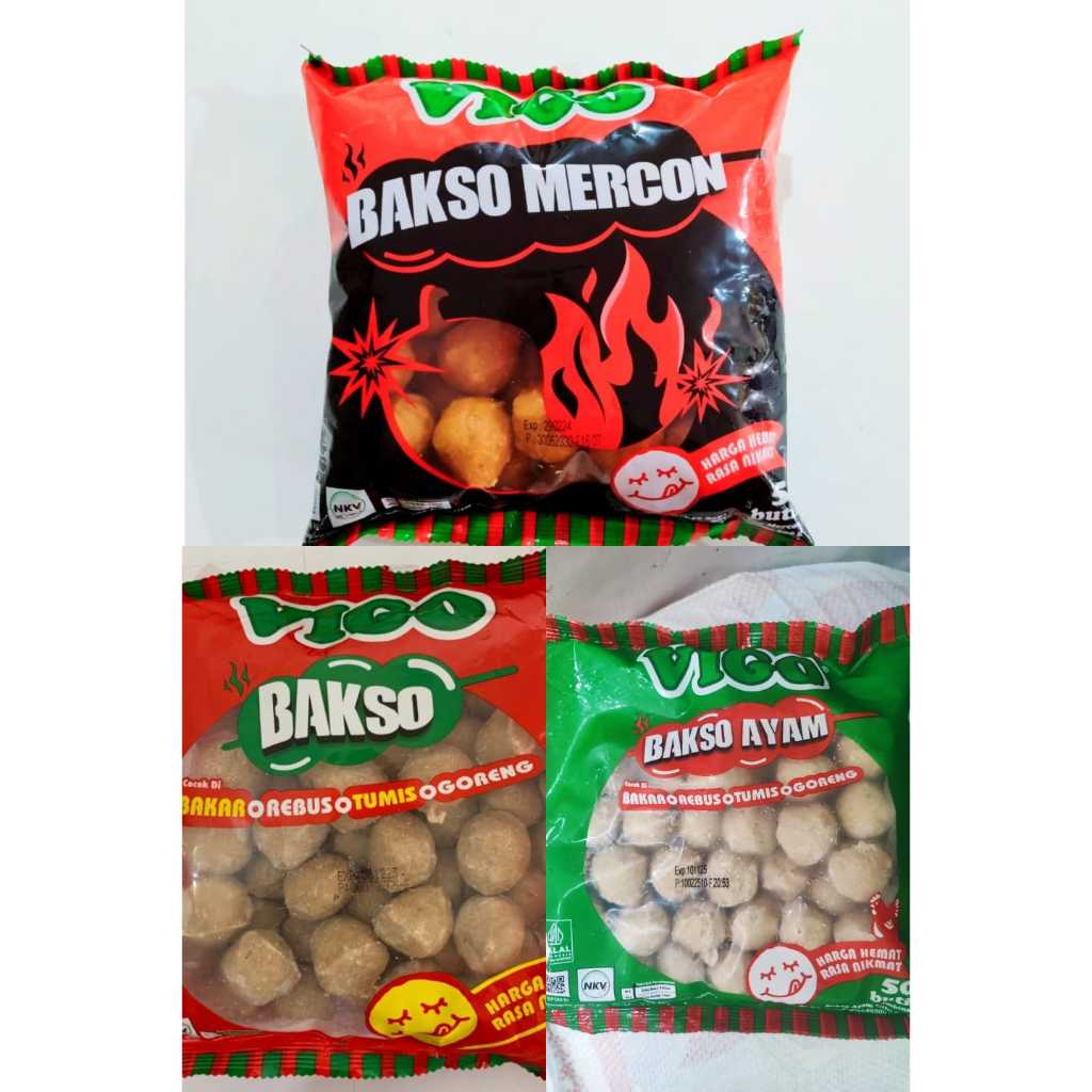 

Vigo Bakso Ayam / Bakso Mercon / Baso Sapi isi 50 butir pilih varian