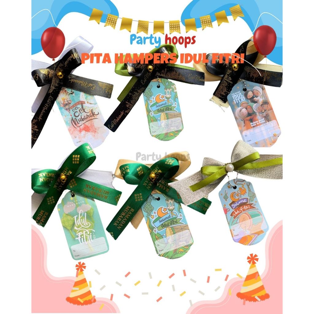 

1pcs Pita Hampers Selamat Idul Fitri Pita Hang Tag Idul Fitri Coklat Hijau Pita Hampers Hiasan Parcel Partyhoops