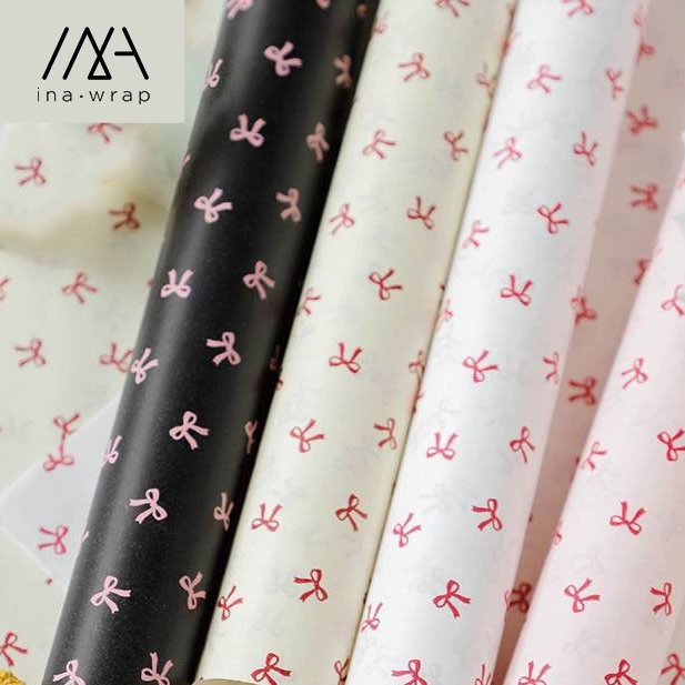 

[20 LBR] Flower wrapping paper ribbon / kertas buket bunga motif pita