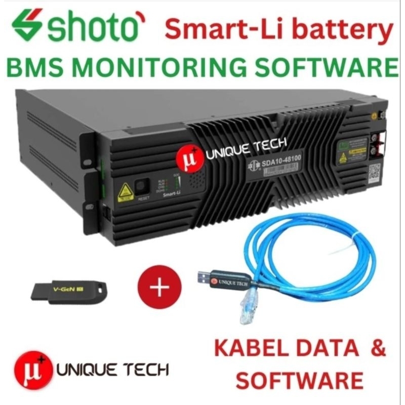 SMARTLI KABEL DATA UNTUK MONITORING BMS PLUS DIAGNOSE SOFTWARE BATERE LIFEPO4 SHOTO SDA10-48100  SMA