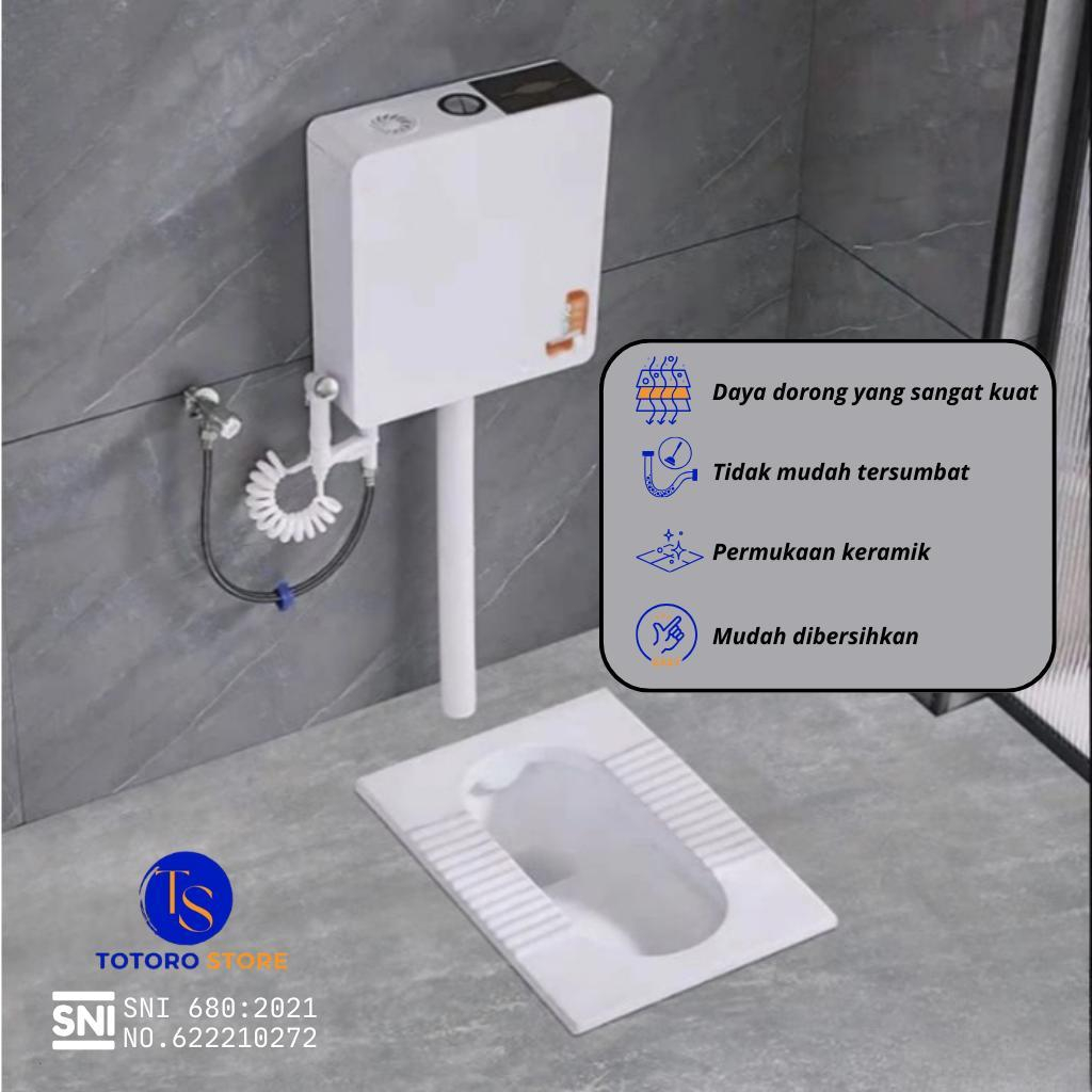 Kloset Jongkok Keramik Mr. Tao Tanpa penutup / Toilet jongkok Flush / Wc Jongkok watertank 1set FREE