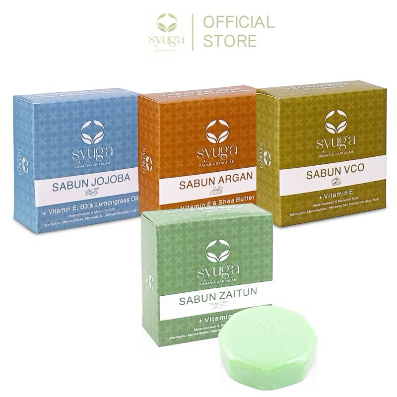 SYUGA Sabun Zaitun | VCO | Jojoba | Argan | Bar Soap 100g