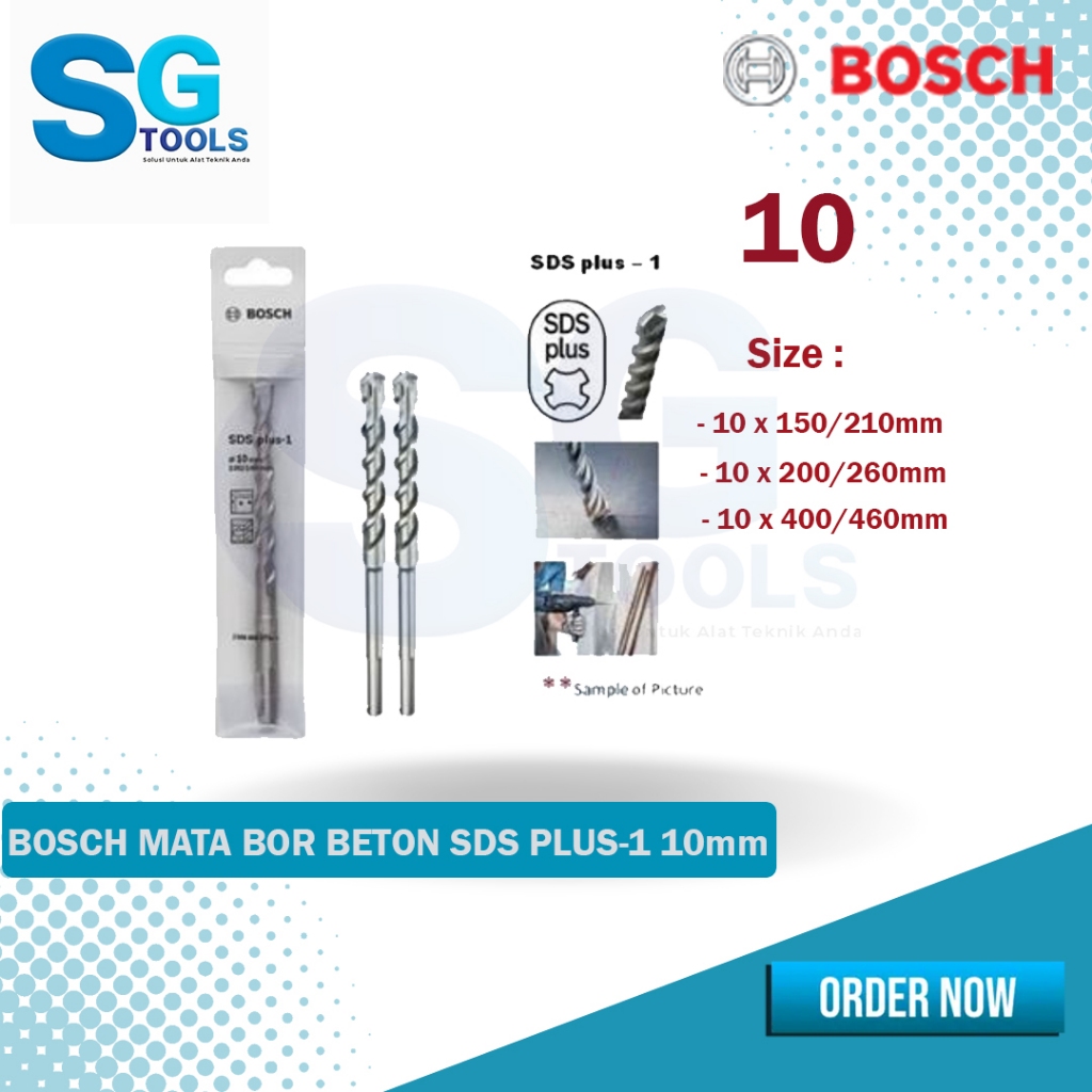 Bosch mata bor beton 10mm bosch SDS Plus 1 - hammer drill bits SDS Plus-1 - Mata Bor Beton SDS Plus-
