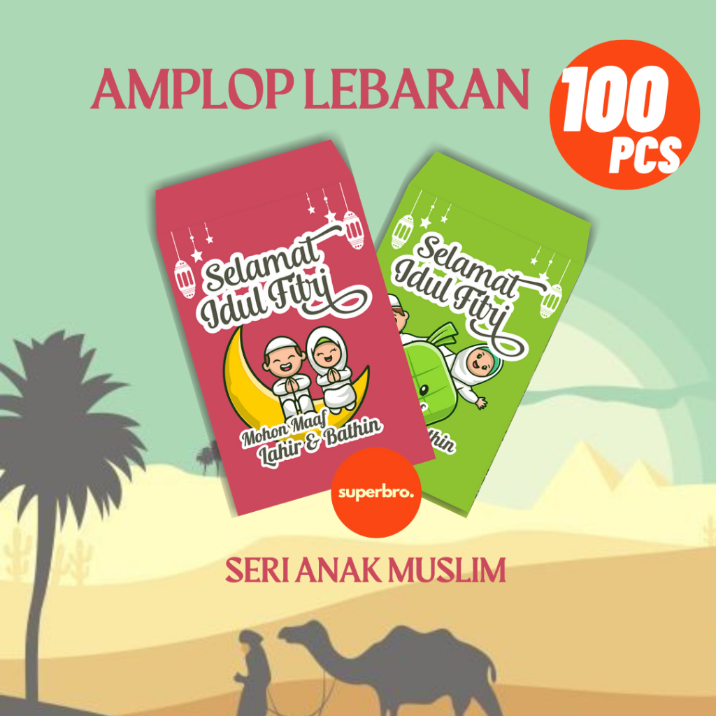 

PROMO 100 PCS AMPLOP LEBARAN 2025 MURAH MOTIF ANAK SALEH LUCU VIRAL