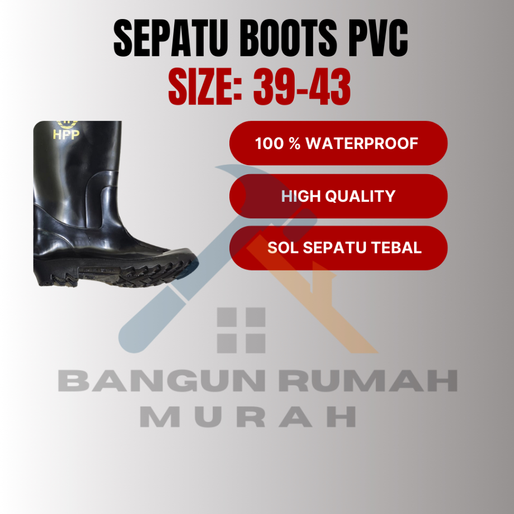SEPATU PROYEK / BOOTS PROYEK / SAFETY BOOTS / SEPATU KARET ANTI AIR HPP