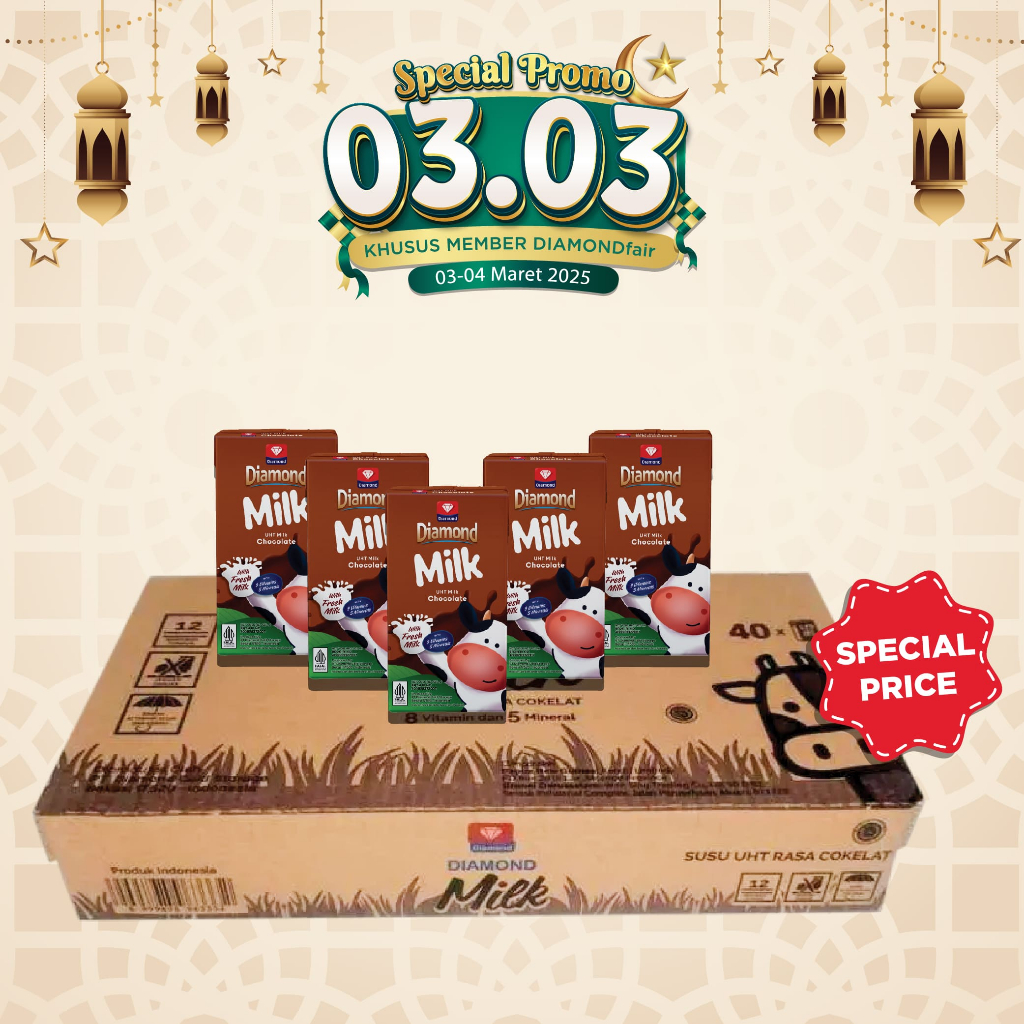 

PROMO HEMAT DIAMOND UHT MILK CHOCOLATE 125 ML 1 KARTON (ISI 40PCS)