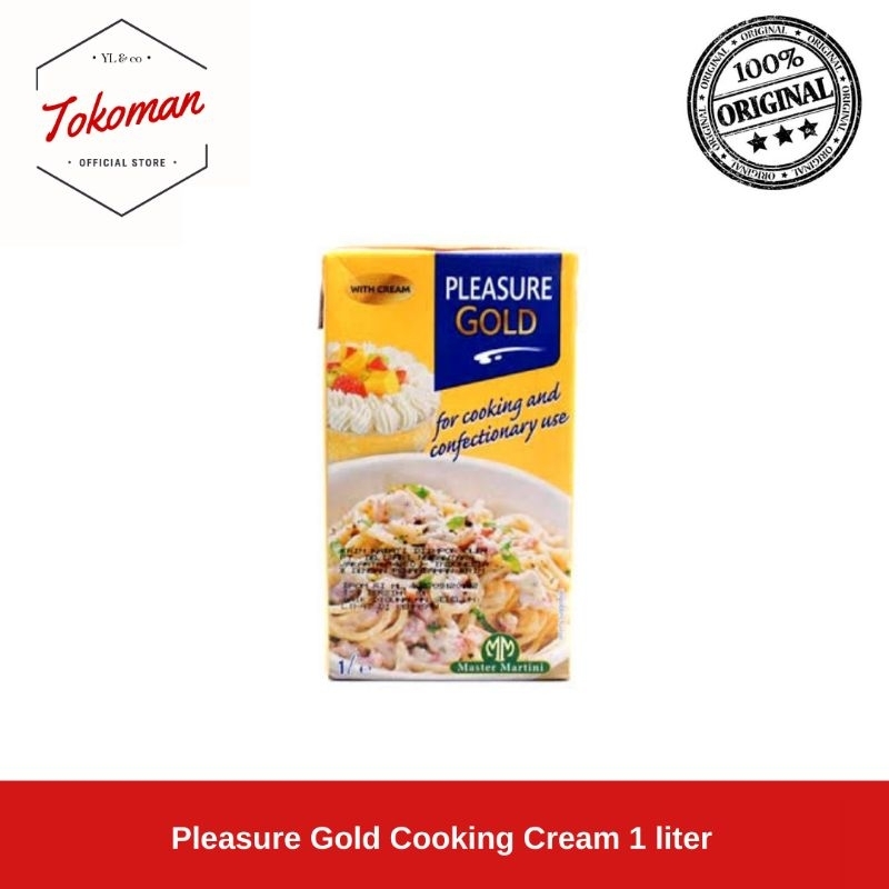 

(GRAB/GOJEK) Pleasure Gold Cooking Cream 1 liter / Whipping Cream Master Gourmet - 1 KARTON