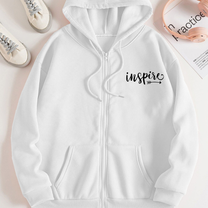 Jaket hoodie wanita resleting motif Inspire size s m l xl xxl 3xl 4xl jaket resleting pria wanita ho