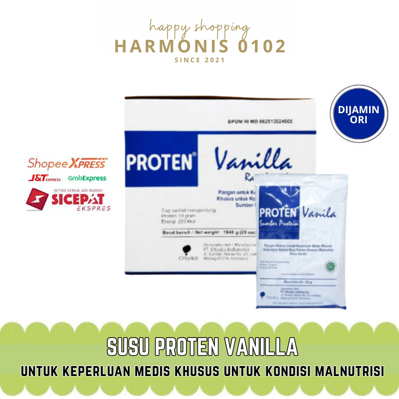 

Susu Proten Vanilla Box isi 20 Sachet