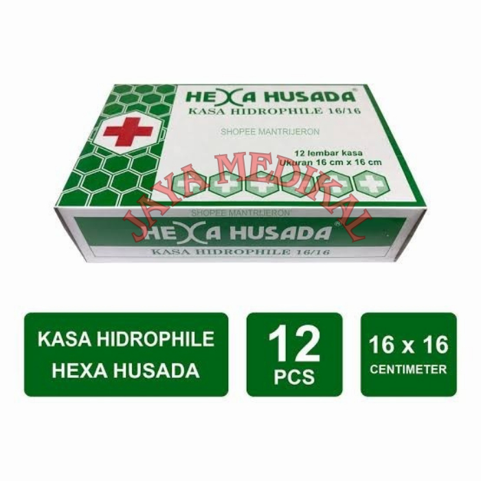 Kasa Steril 16 x 16 cm Hexa Husada Kasa Sterile isi 12 Lembar