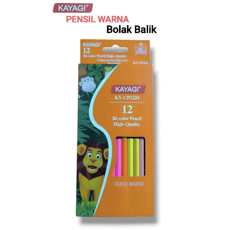 

[1 KOTAK ] PENSIL WARNA KAYAGI BI-COLOUR