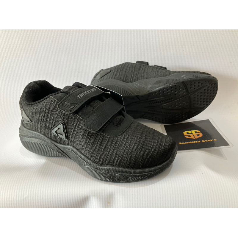 Trekkers RX-Polo Sepatu Sekolah Anak Warna Full Hitam Polos