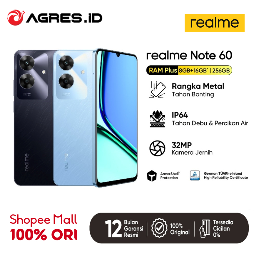 REALME NOTE 60 4GB 64GB 6GB 128GB MARBLE BLACK VOYAGE BLUE GARANSI RESMI INDONESIA