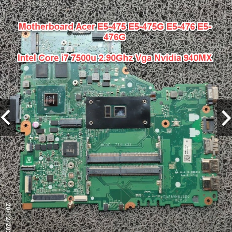 motherboard acer e5 475g e5 475 e5 476 e5-476g intel core i3 i5 i7 vga nvidia 940mx 2gb mulus OK nor