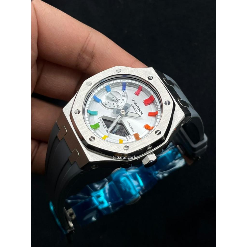 Casio G-Shock MOD GA-2100FF Mod Original Gen 4 Silver Rainbow