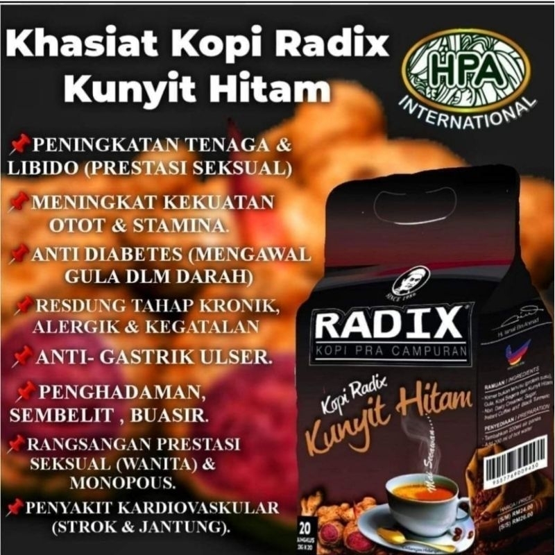 

KOPI RADIX HITAM PREMIUM YANG MENGANDUNG QUSTUL HIINDI