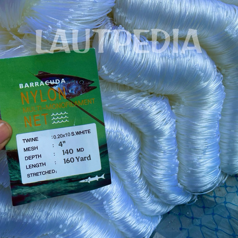 Jaring ikan Barakuda 4 in Ply10 140x160 Yoko / Jaring Milenium