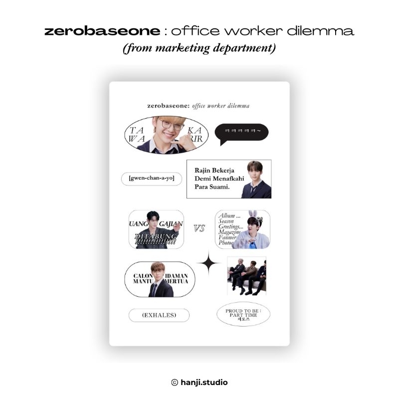 

zerobaseone : office worker dilemma sticker by hanji studio