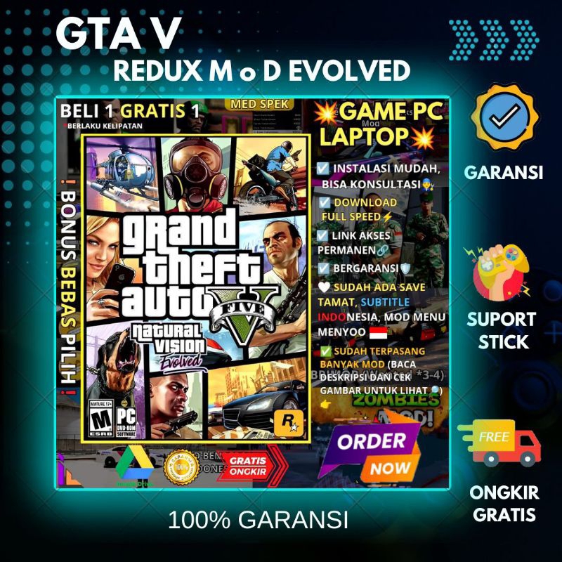 GTA 5 | Grand Theft Auto V Redux Evoled | PC laptop Games