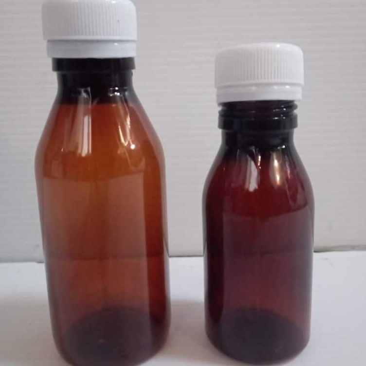 Botol sirup plastik coklat 100ml dan 60ml/botol amber