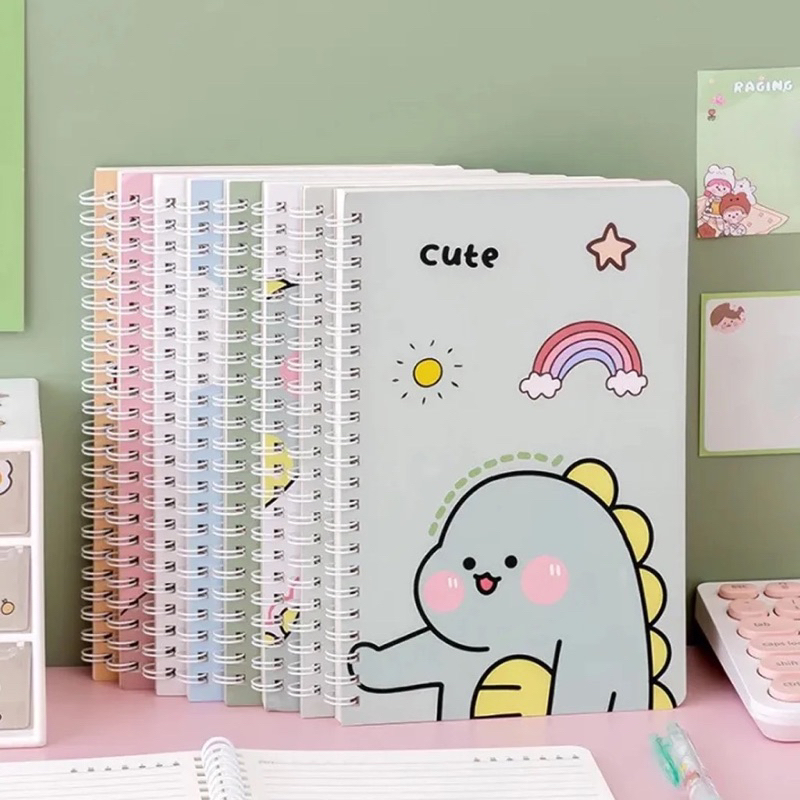 

Notebook A5 Buku Tulis Spiral Motif Lucu Aesthetic Garis Buku Catatan