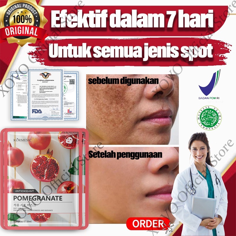 READY STOK!! penghilang flek hitam di wajah ampuh bpom buat wanita Pembersih Komedo Masker Masker