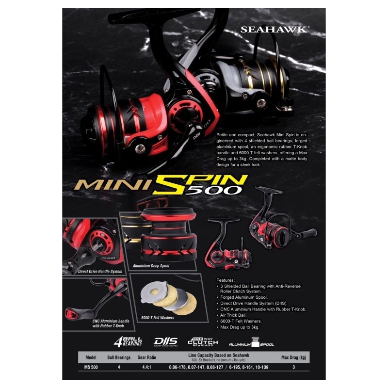 REEL SPINNING SEAHAWK MINI SPIN 500 POWER HANDLE